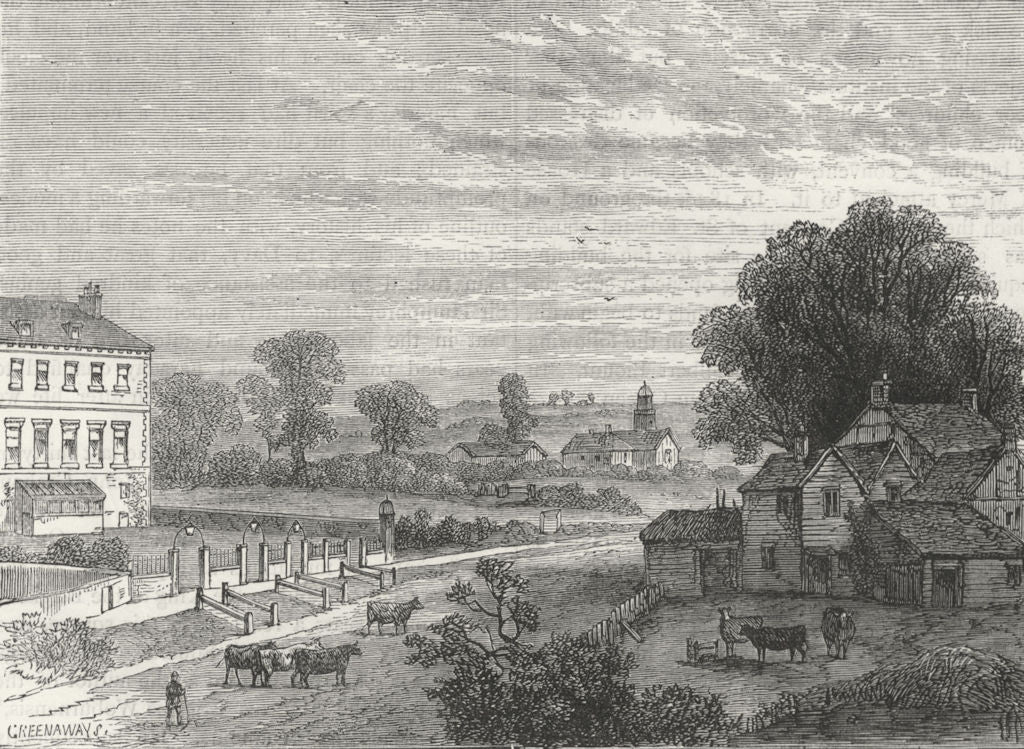 LONDON. Marylebone. Lisson Green, 18th Century 1880 old antique print picture